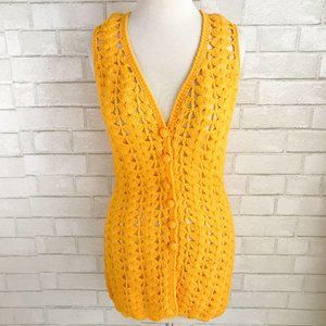 Vintage 70’s Yellow Knit Sweater Vest Medium
